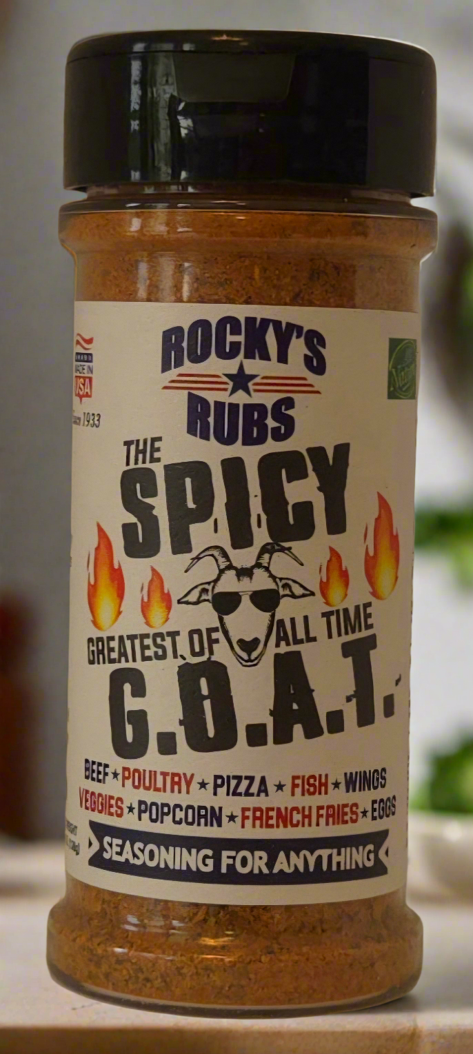 Spicy G.O.A.T. - GREATEST OF ALL TIME Spicy Hot Seasoning for Meats, Fish, Pizza, Vegetables